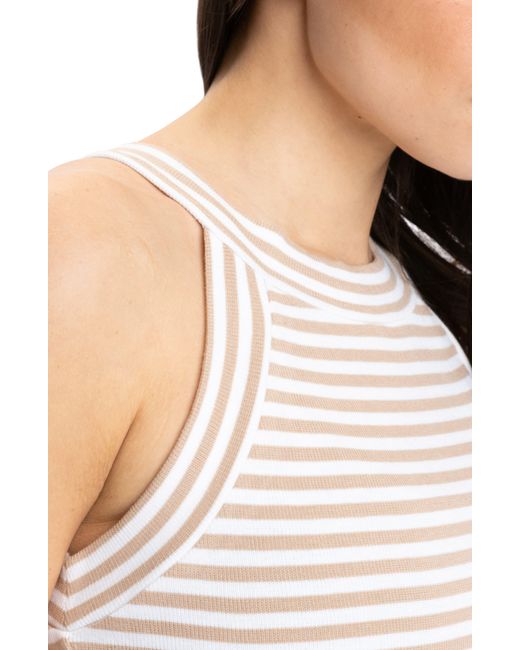 Threads For Thought Blue Maresia Stripe Feather Rib Tank