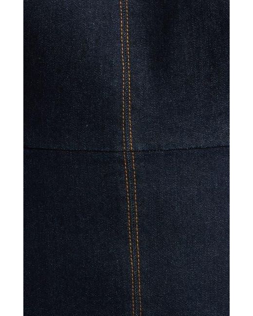 ZOE AND CLAIRE Blue Sleeveless Denim A-Line Midi Dress
