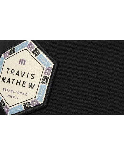 Travis Mathew Black Cabana Patch Snapback Baseball Cap for men