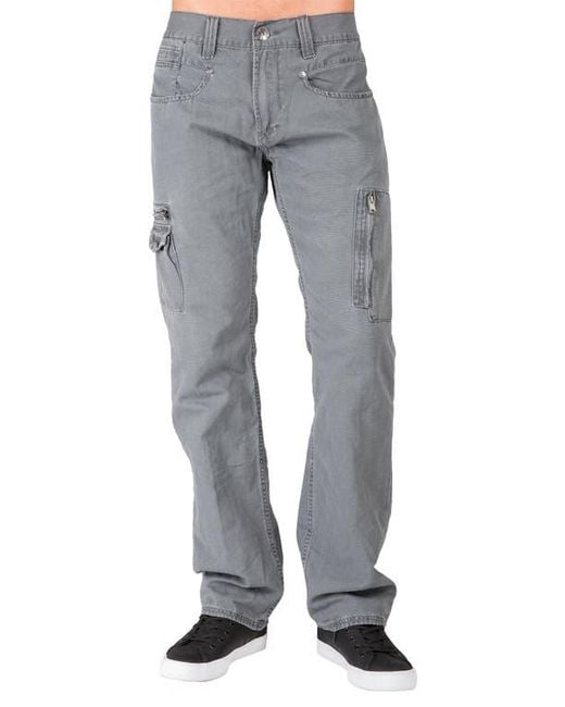 Level 7 Gray Cargo Jeans for men