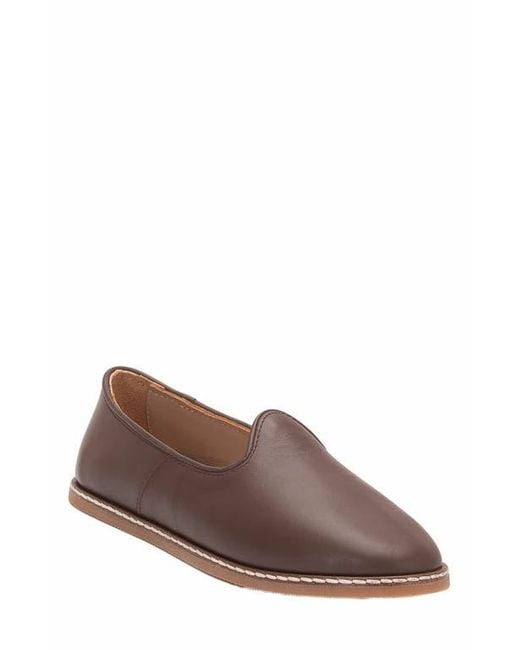 Epilogue Shoes Brown Dalya Leather Slip On Flats