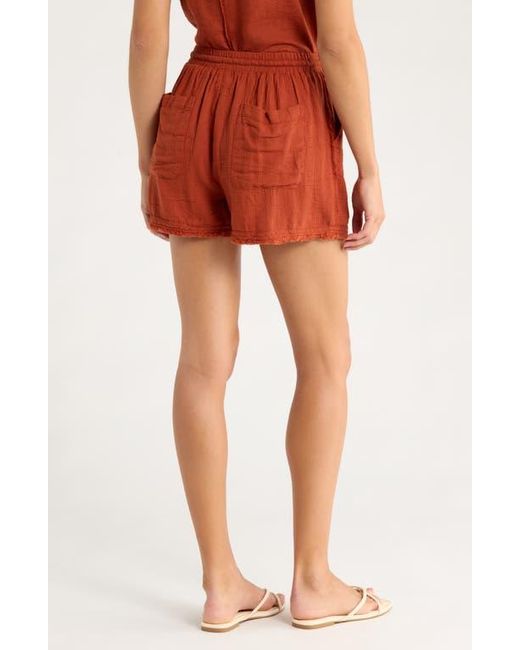 Elan Red Tie Waist Cover-Up Shorts