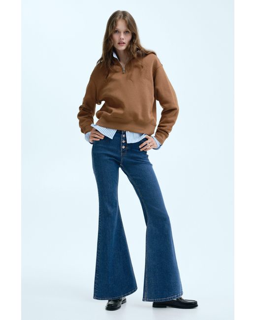 H&M Blue Flared High Jeans