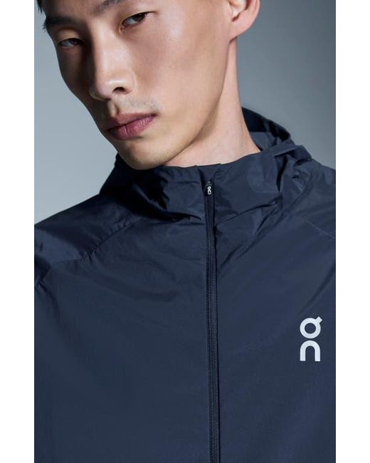 On Shoes Blue Core Hooded Packable Running Jacket for men