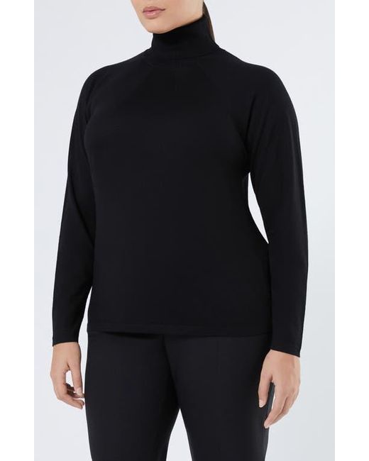 Marina Rinaldi Black Fatima Turtleneck Virgin Wool & Cashmere Sweater