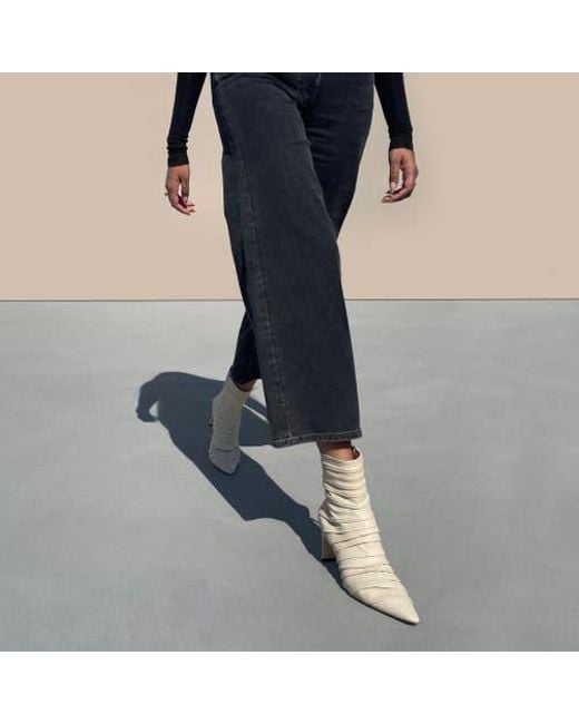 Neil J. Rodgers Natural Plisse Ankle Boot