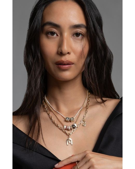 Adina Reyter Metallic Initial L Diamond Pendant Necklace