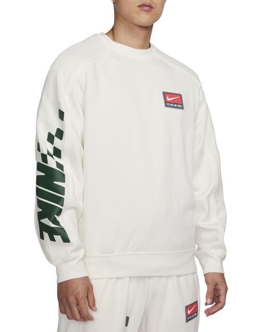 Nike Sportswear Crewneck Pullover Sweatshirt in White for Men | Lyst