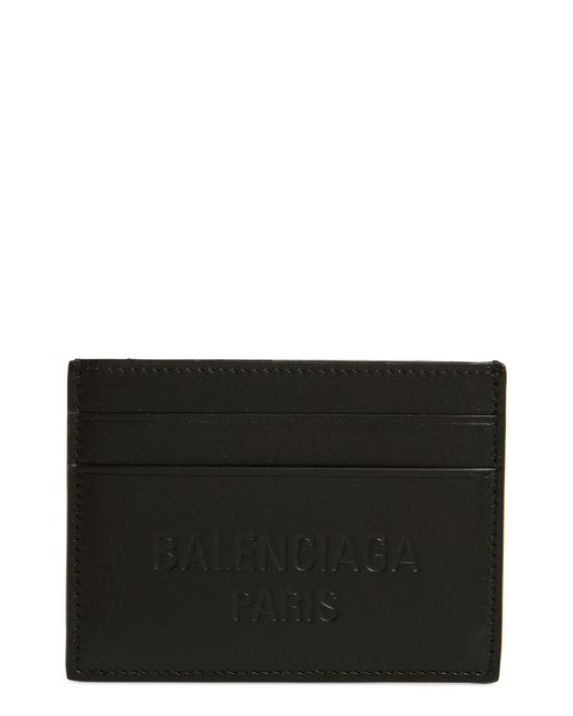 Balenciaga Black Duty Free Leather Card Holder for men