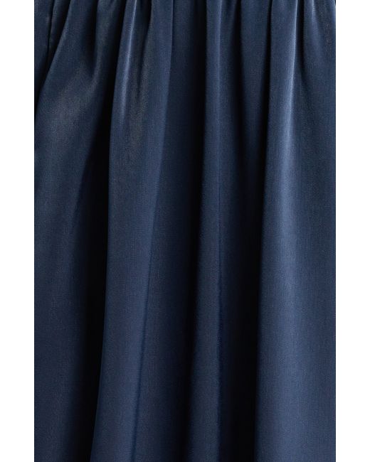 Chelsea28 Blue Dolman Sleeve Satin Midi Dress