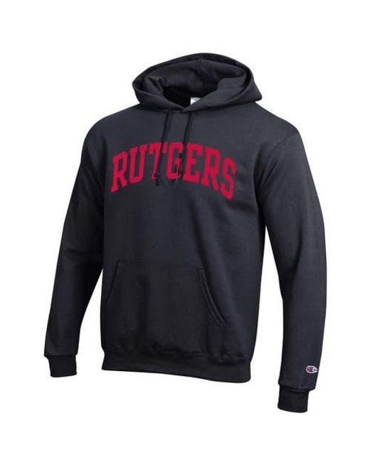 Champion Blue Rutgers Scarlet Knights Basic Arch Fleece Pullover Hoodie for men