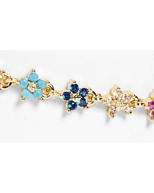 VIDAKUSH White Twinkle Cubic Zirconia Flower Anklet