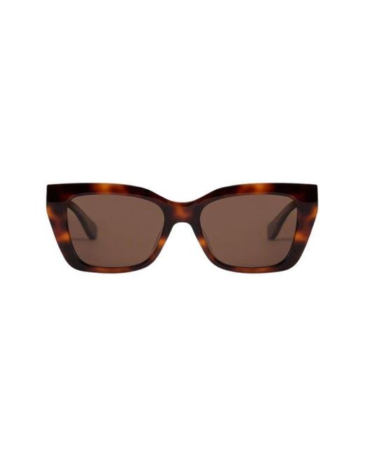 Mohala Eyewear Brown Kai 55Mm Medium Bridge Wide Width Polarized Square Sunglasses