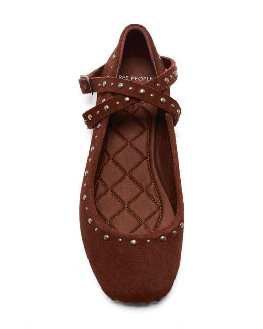 Free People Brown Grace Ankle Strap Ballet Flat