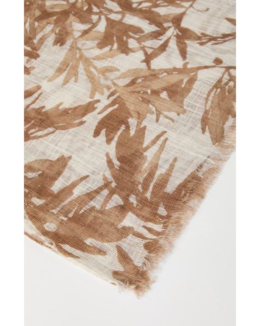 Brunello Cucinelli Natural Herbarium Print Scarf