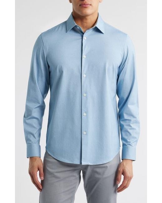 Bugatchi Blue Jimmy Ooohcotton Solid Button-Up Shirt for men