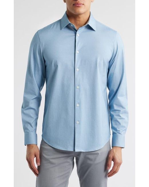 Bugatchi Blue Jimmy Ooohcotton Solid Button-Up Shirt for men