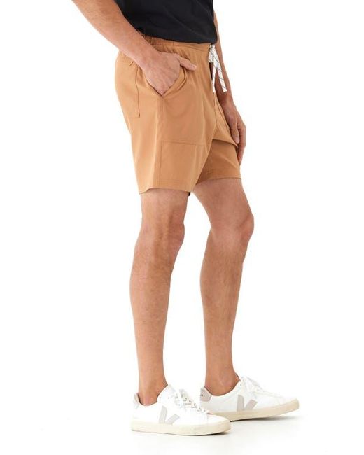 Threads For Thought Black Essential Flat Front Stretch Drawstring Shorts for men