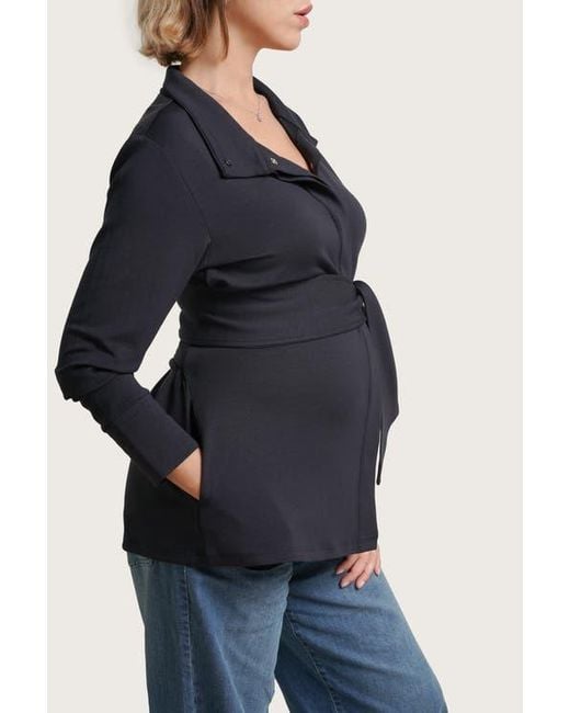 Nom Maternity Blue Elevated Maternity & Nursing Jacket