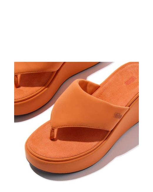 Fitflop Orange Platfforms Wedge Toe Post Sandal
