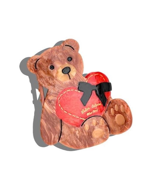 Solar Eclipse Red Hand Painted Teddy Claw Clip