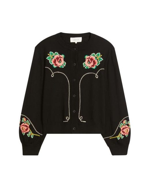 The Great Black Heirloom Rose Cotton & Wool Cardigan