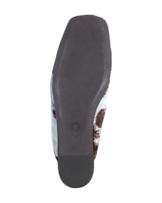 Dries Van Noten Blue Square Toe Velvet Mule