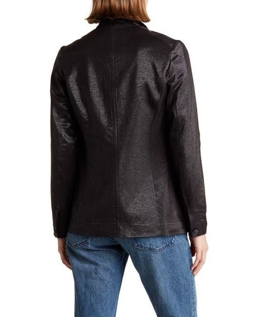 Rag & Bone Black Sid Metallic Wool Blend Jacket