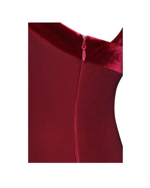 Miss Circle Red Barbra Cross Straps Bodycon Mini Dress With Bubble Hem