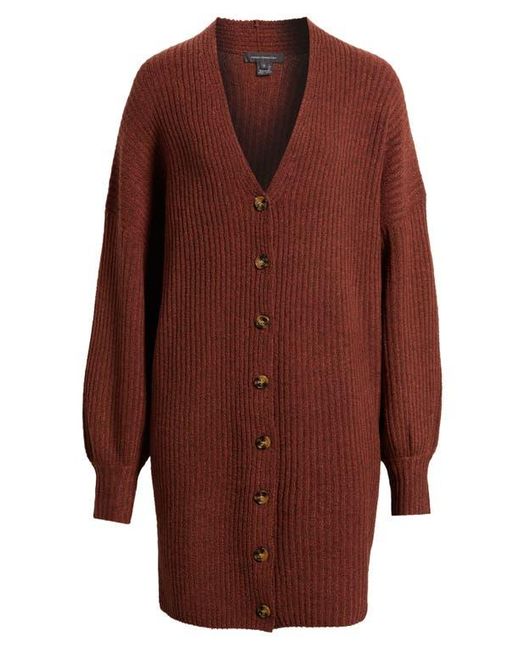 French Connection Babysoft Rib Button Front Long Sleeve Sweater Dress in  Red | Lyst