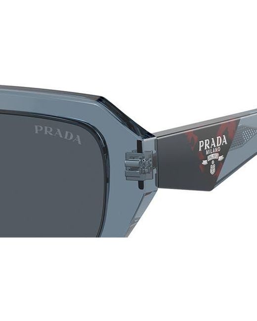 Prada Blue 52mm Irregular Sunglasses for men