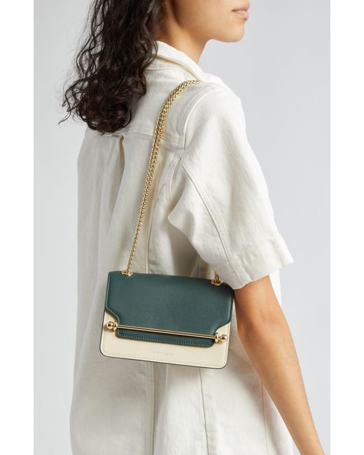 Strathberry Green Mini East/west Leather Shoulder Bag