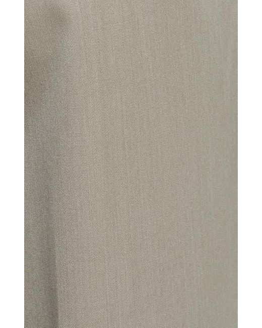 Berle Gray Self Sizer Waist Pleated Classic Fit Wool Gabardine Dress Pants for men