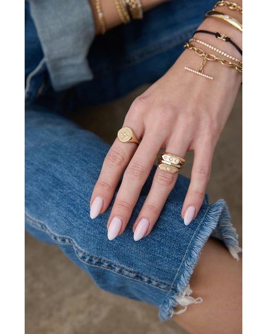 Zoe Chicco Metallic 14K Diamond Flag Signet Ring