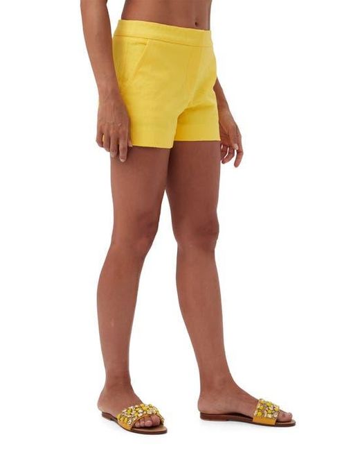 Trina Turk Yellow Corbin 2 Textured Cotton Short