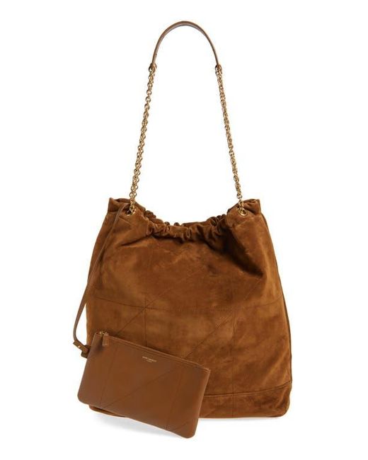 Saint Laurent Brown Large Jamie 4.3 Patchwork Suede Shoulder Bag