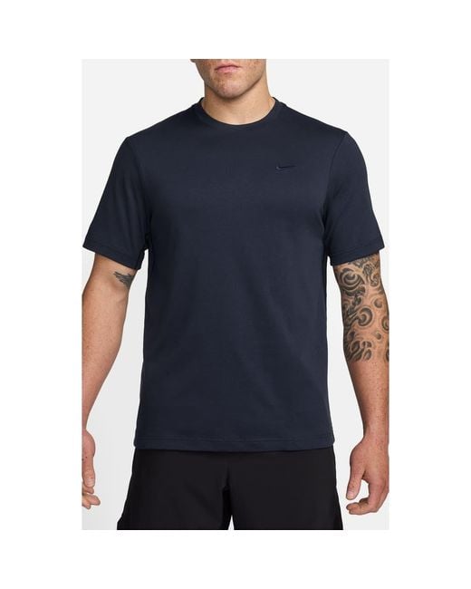 Nike Blue Primary Training Dri-Fit Short Sleeve T-Shirt for men