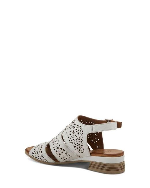 Spring Step White Plasma Ankle Strap Sandal