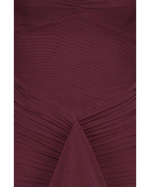 gabbi ruffle mesh high low cocktail dress House OF CB Gabbi Ruffle-Trim Maxi Dress