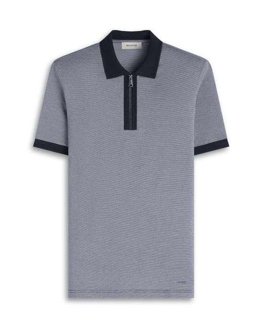Bugatchi Gray Quarter Zip Polo for men