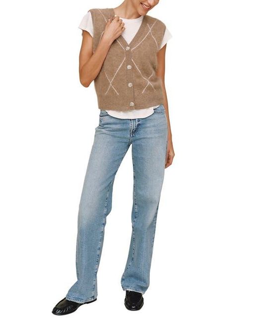 Bella Dahl Blue Argyle Sweater Vest