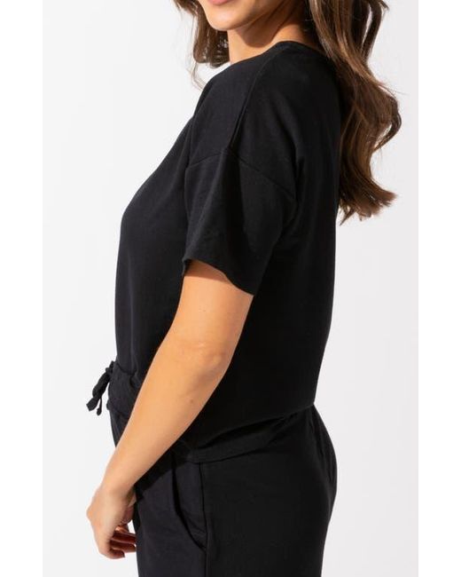 Threads For Thought Black Shana Drop Shoulder Terry Top