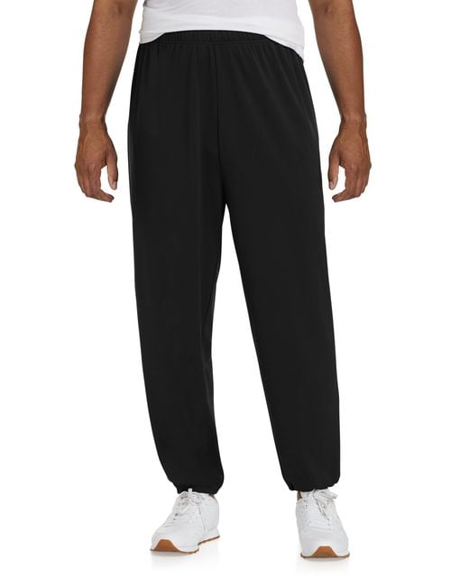 Reebok Black Performance Jersey Elastic-Hem Tech Pants for men