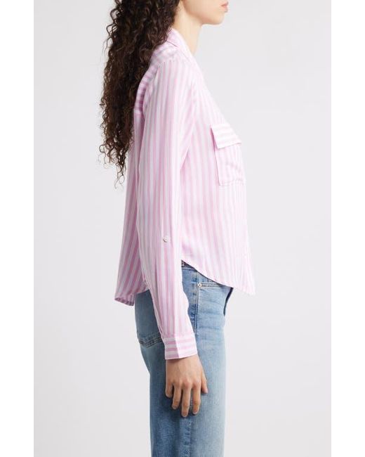 Beach Lunch Lounge Blue Fallon High-Low Button-Up Shirt