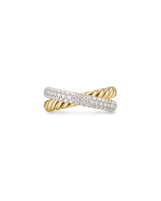 David Yurman White Crossover Two-Row Ring