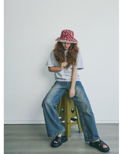 Lost Pattern Multicolor Paisley Cotton Reversible Sun Hat