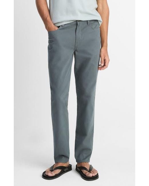 Vince Blue Dylan Slim Fit Peached Stretch Cotton Pants for men