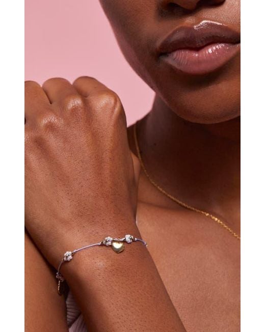 Estella Bartlett White Louise Heart & Flower Beaded Slide Bracelet