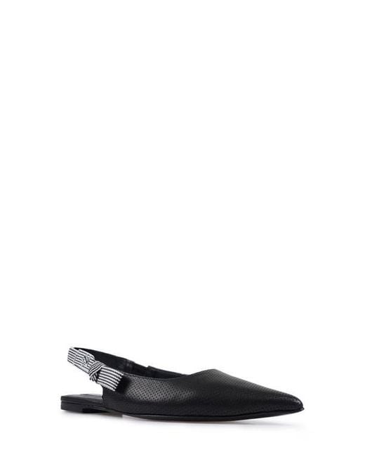 Zigi Black Complete Pointed Toe Slingback Flat