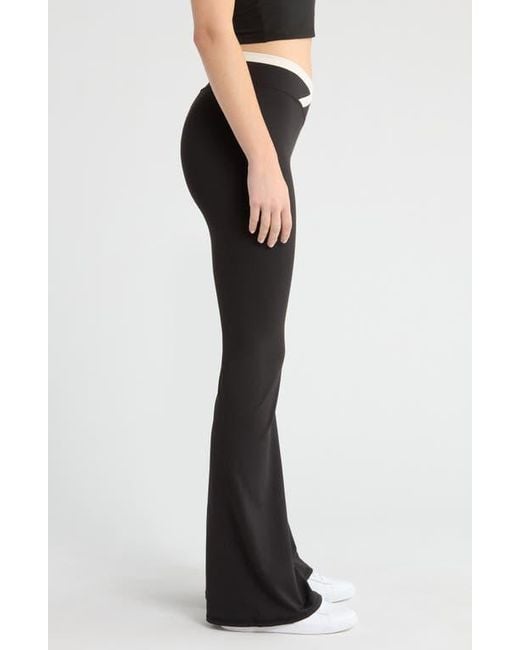 PacSun Black Contrast Crossover Flare Leggings
